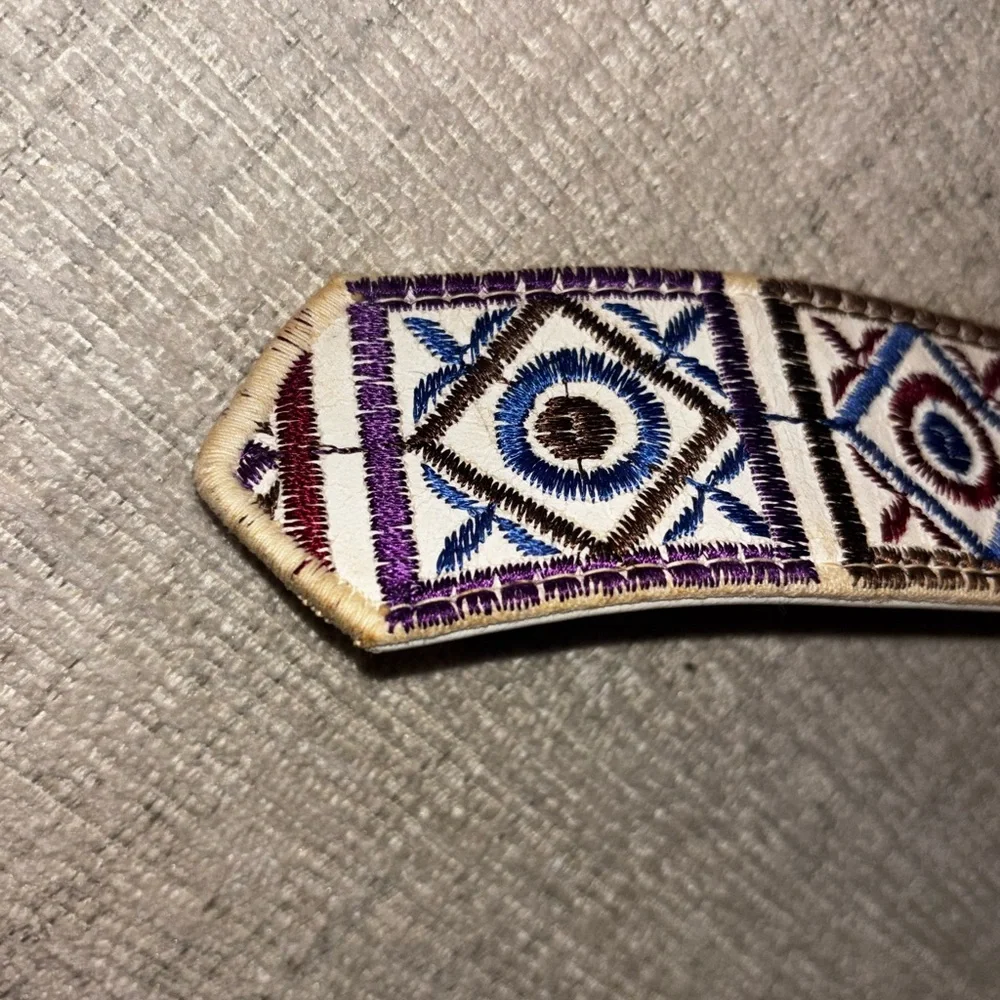 Vintage Rare Bechelli Embroidered Belt 60s 70s Festival Unique Boho Small 28–32